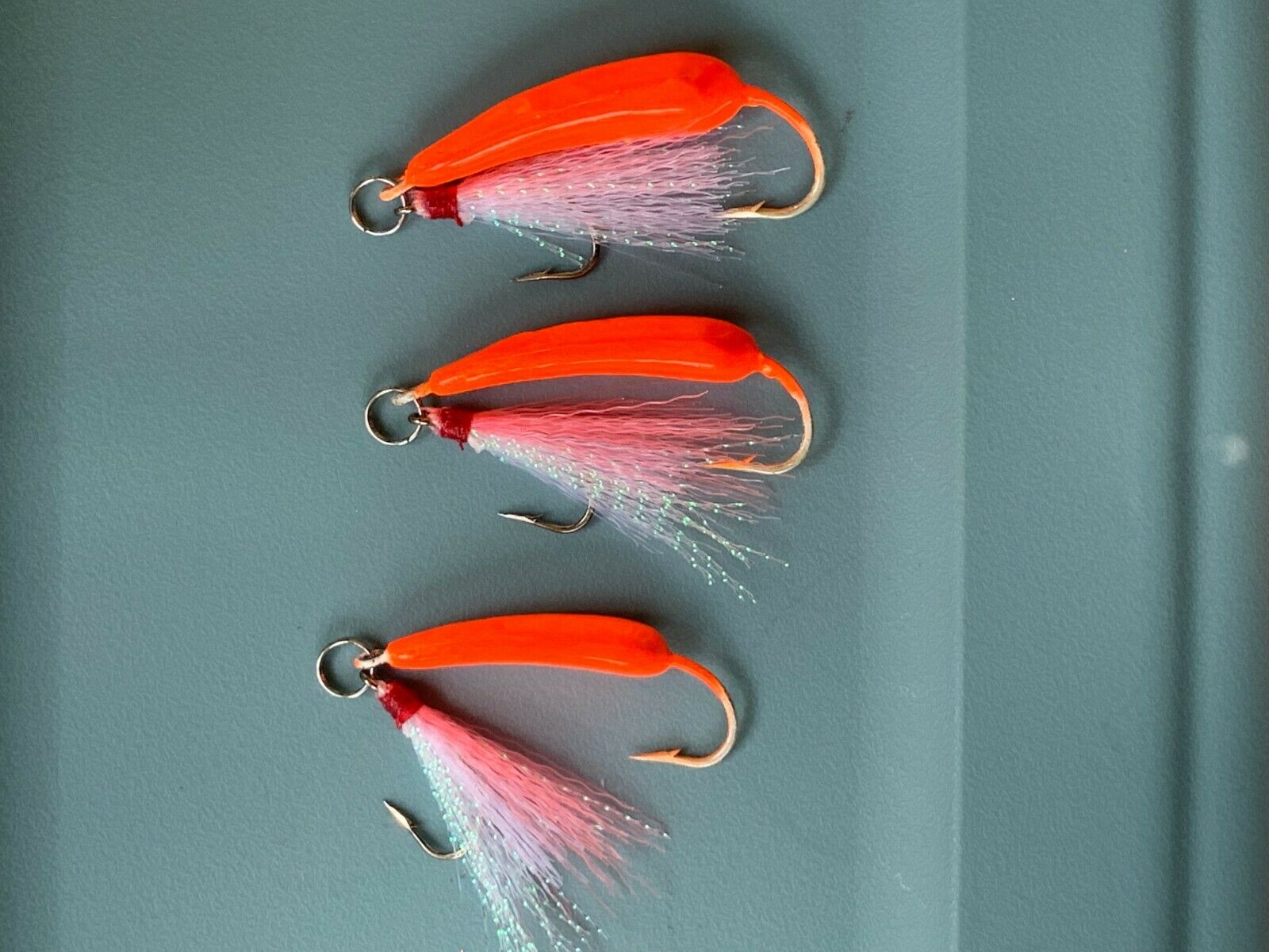 Ringed Pompano Jig Orange w/ White/Pink Teaser