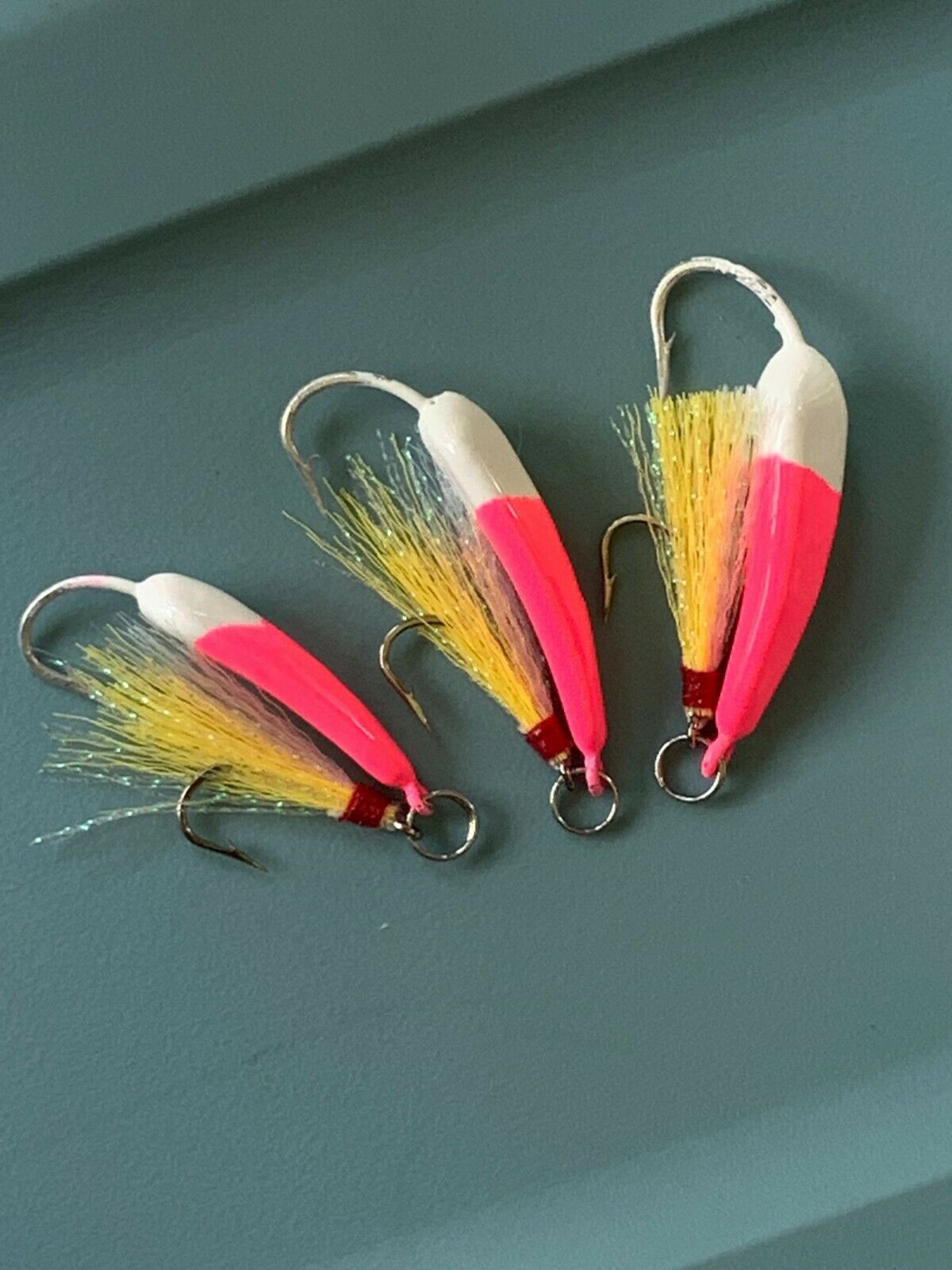 Ringed Pompano Jig Pink/White w/ Yellow Teaser